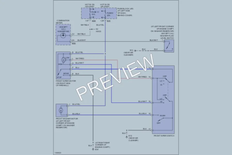 2004 Nissan Xterra Wiper Washer wiring diagram preview