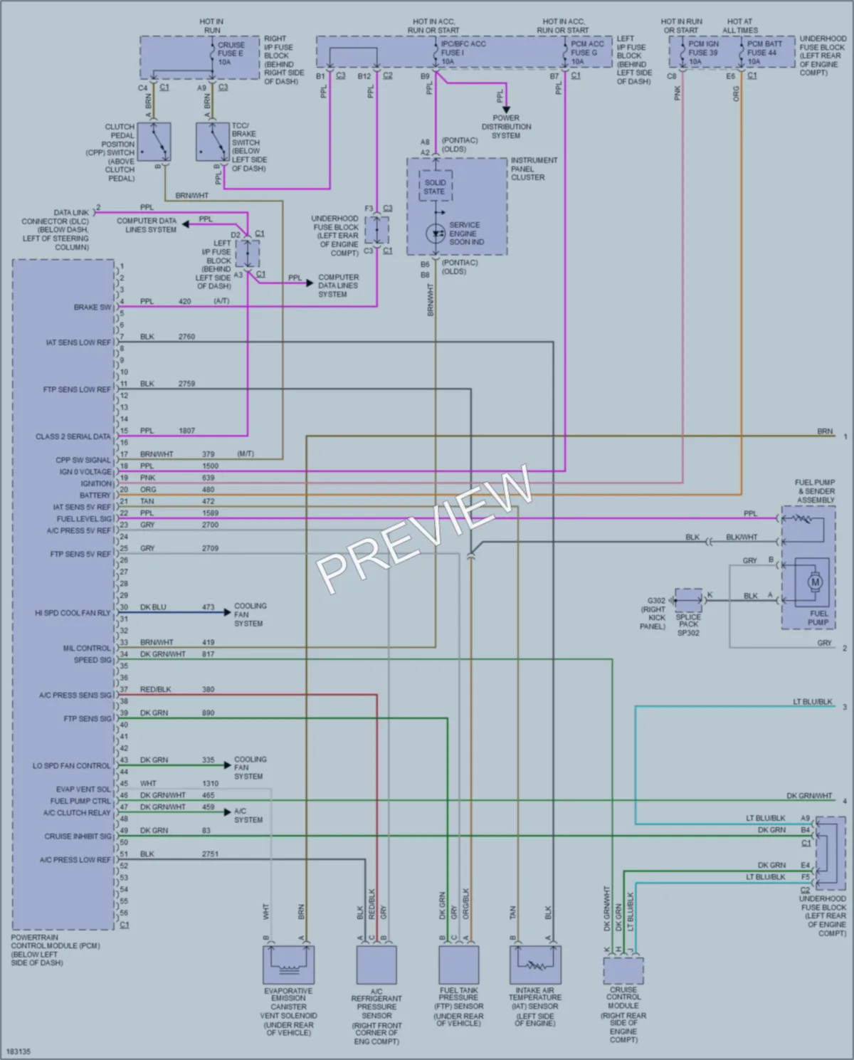 2004 Oldsmobile Alero Engine Performance wiring diagram preview