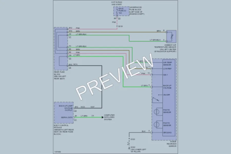 2004 Oldsmobile Bravada Power Mirrors wiring diagram preview