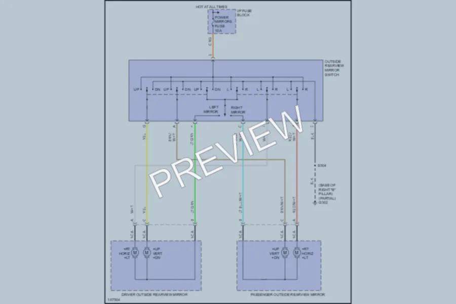 2004 Oldsmobile Silhouette Power Mirrors wiring diagram preview