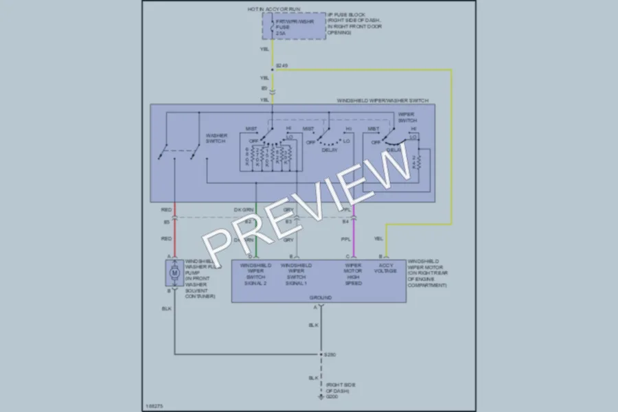 2004 Oldsmobile Silhouette Wiper Washer wiring diagram preview