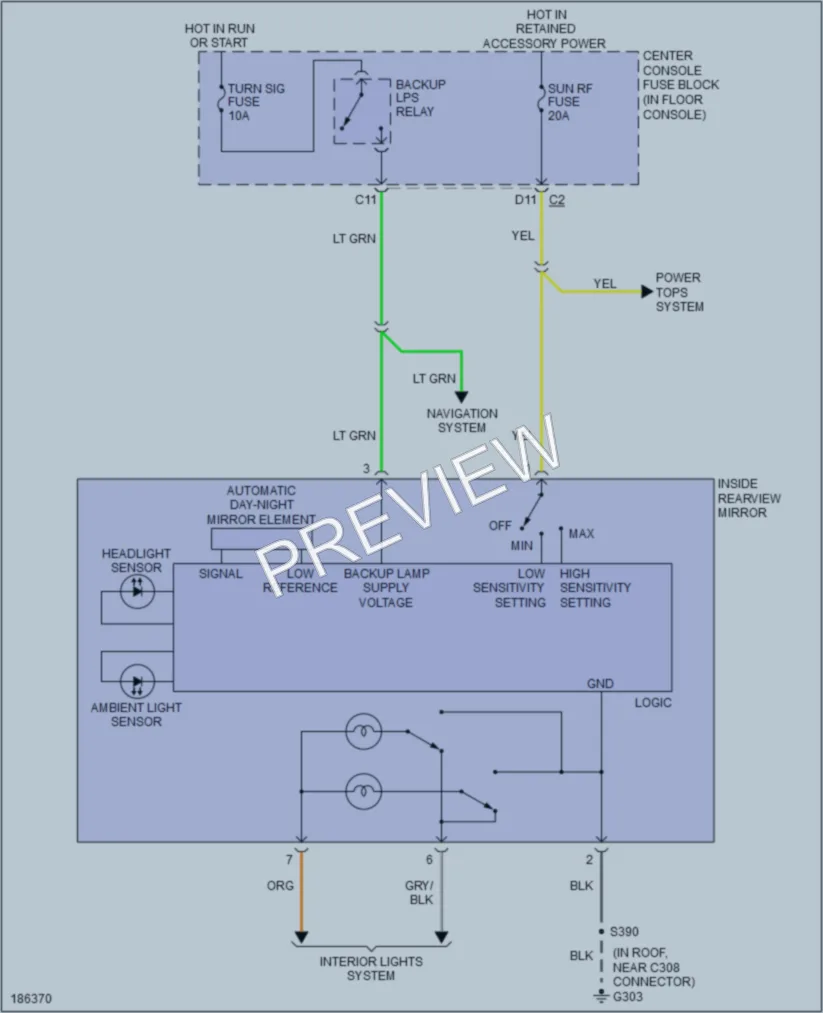 2004 Pontiac Aztek Power Mirrors wiring diagram preview