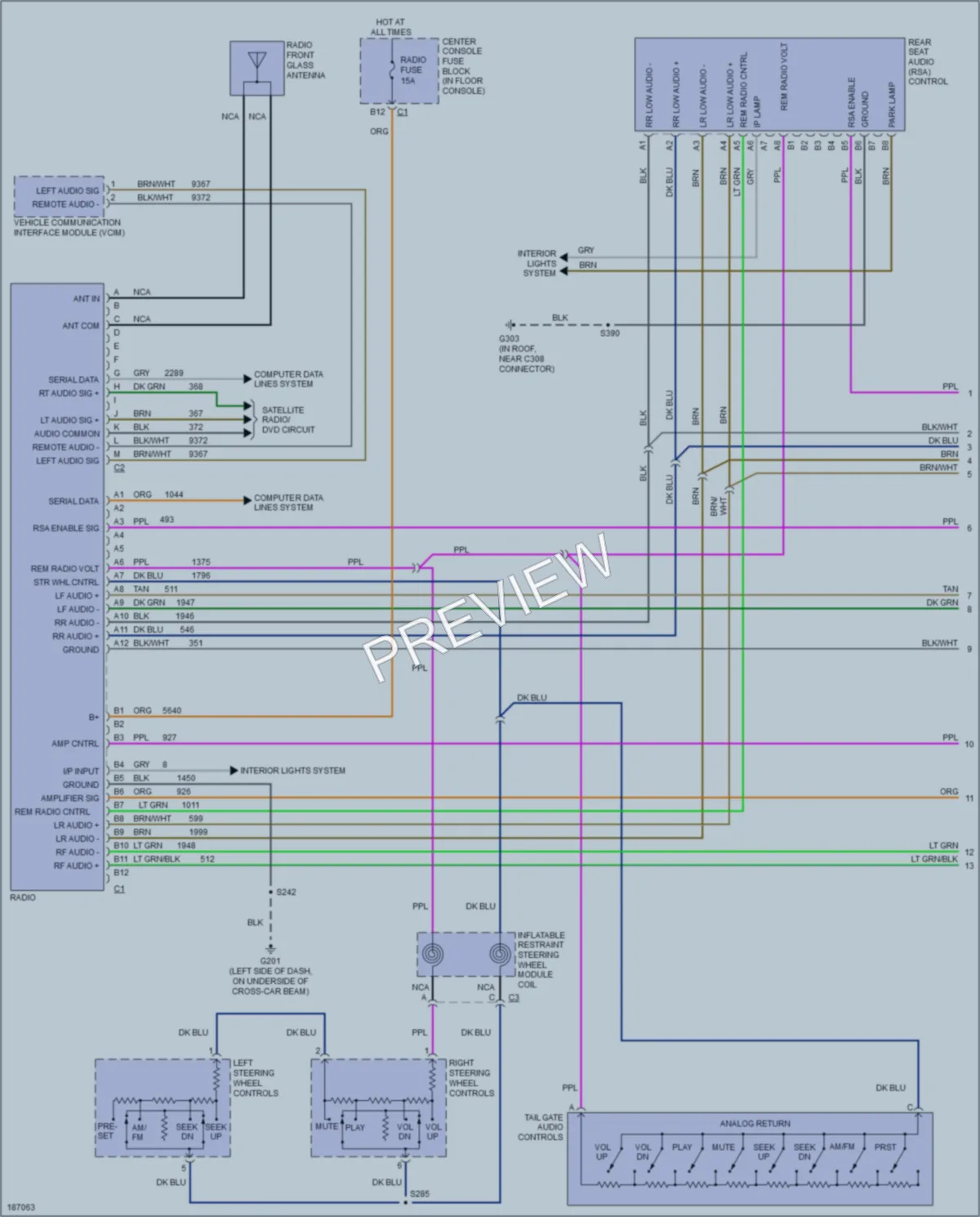2004 Pontiac Aztek Radio wiring diagram preview