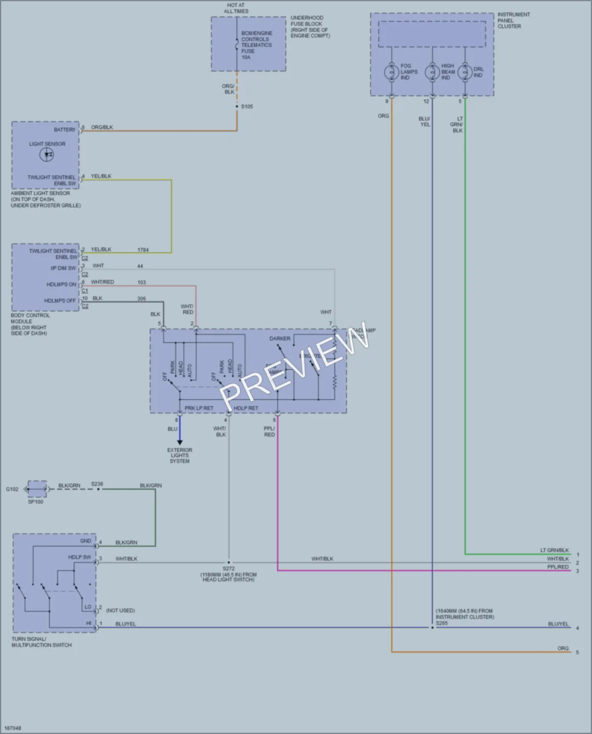 2004 Pontiac GTO Headlights wiring diagram preview