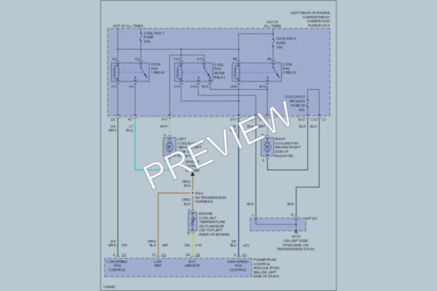 2004 Pontiac GrandAm Cooling Fan wiring diagram preview