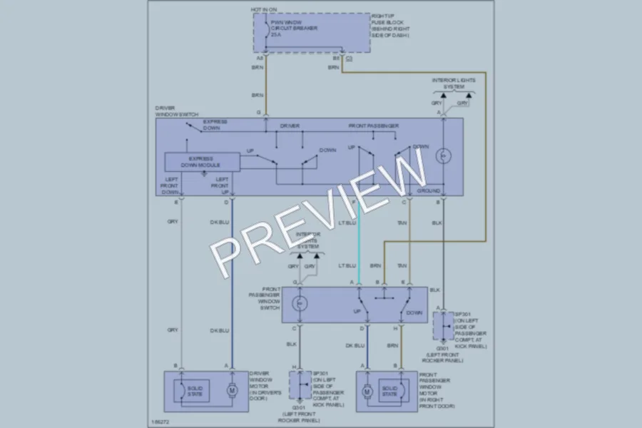 2004 Pontiac GrandAm Power Windows wiring diagram preview