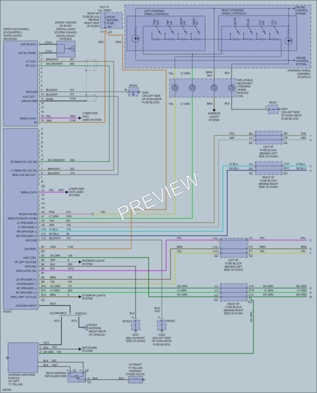 2004 Pontiac GrandAm Radio wiring diagram preview