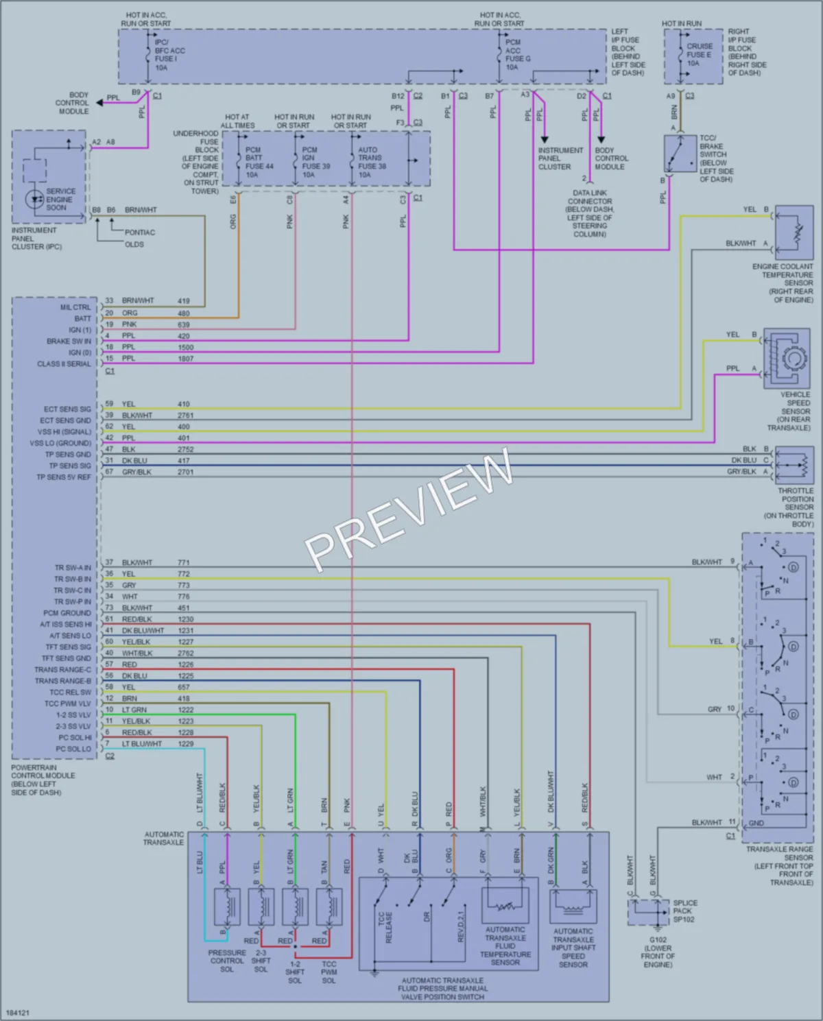 2004 Pontiac GrandAm Transmission wiring diagram preview