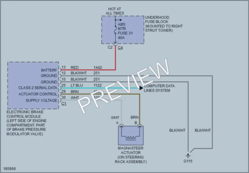 2004 Pontiac GrandPrix Electronic Power Steering wiring diagram preview