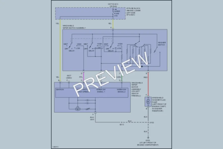 2004 Pontiac Sunfire Wiper Washer wiring diagram preview