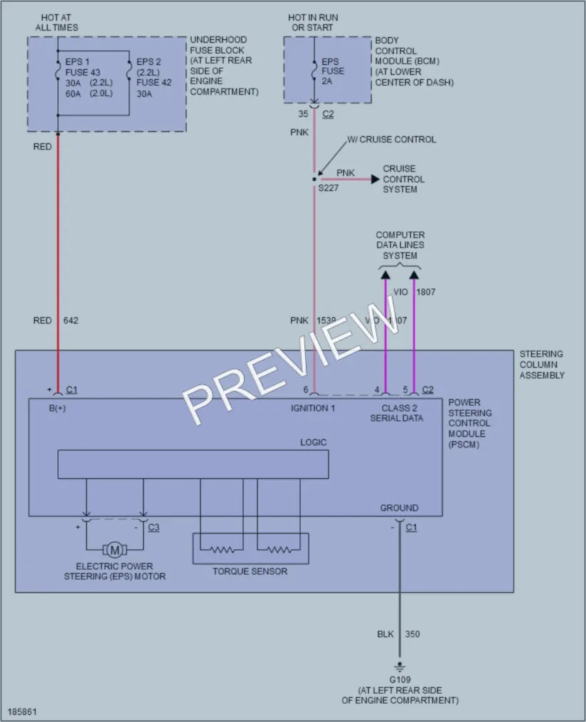 2004 Saturn ION2 Electronic Power Steering wiring diagram preview