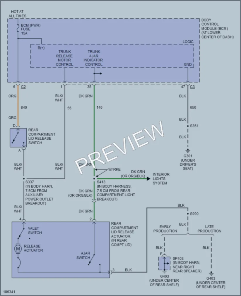 2004 Saturn IONRedLine Trunk Tailgate Fuel Door wiring diagram preview