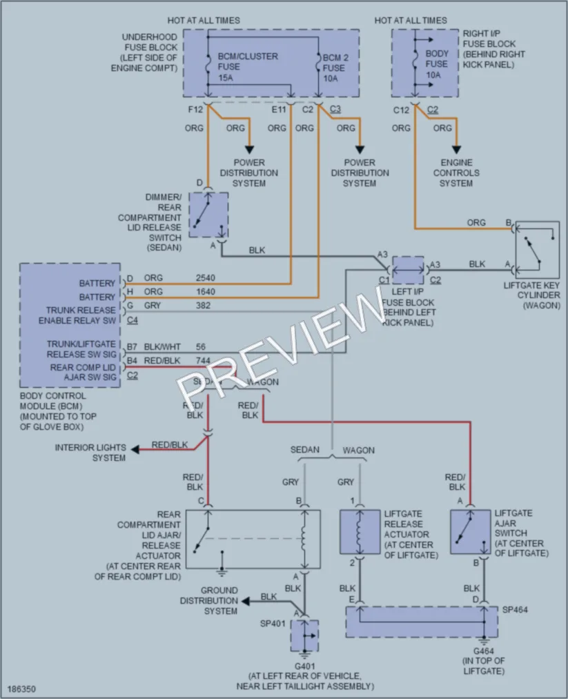 2004 Saturn L3002 Trunk Tailgate Fuel Door wiring diagram preview