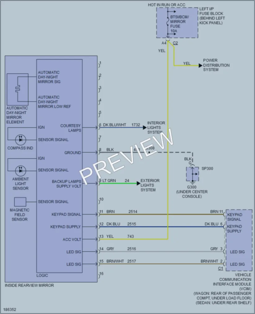 2004 Saturn L3003 Power Mirrors wiring diagram preview