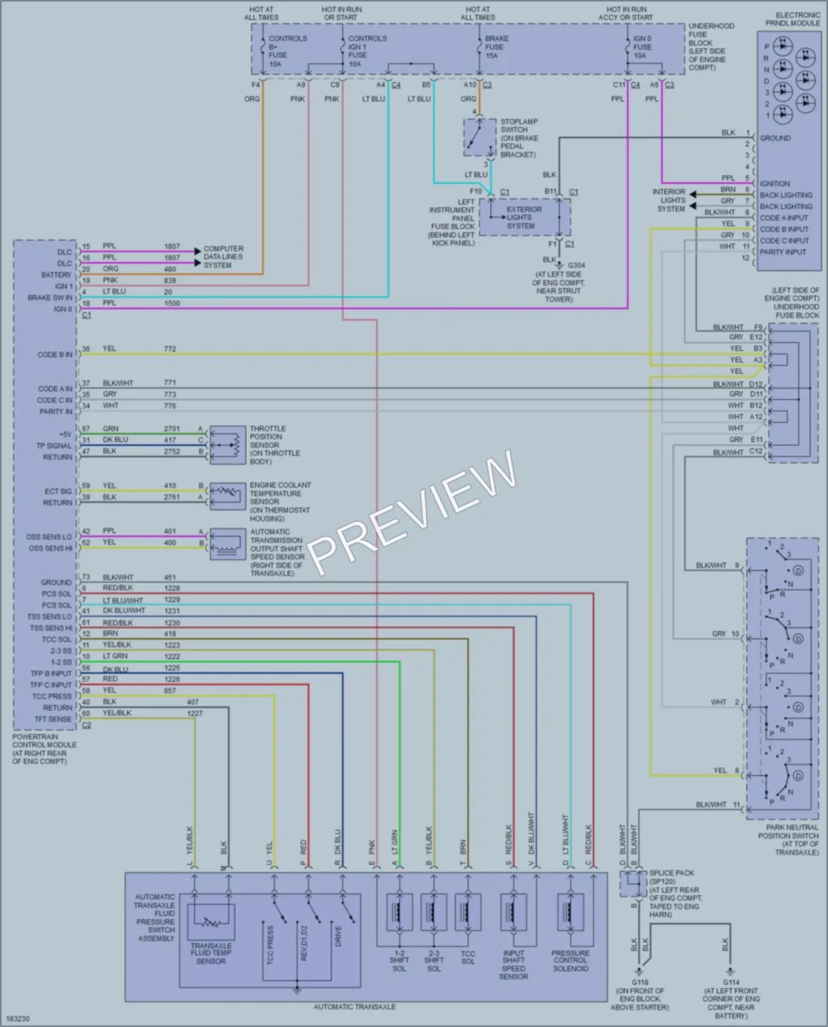 2004 Saturn L3003 Transmission wiring diagram preview