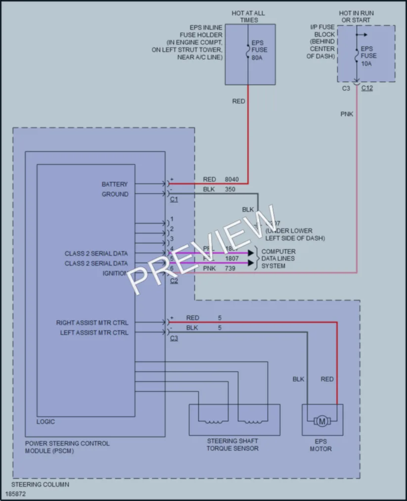 2004 Saturn VUE Electronic Power Steering wiring diagram preview
