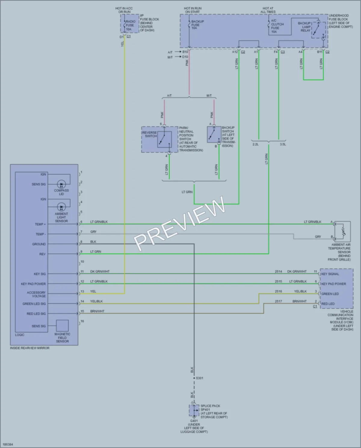 2004 Saturn VUE Power Mirrors wiring diagram preview