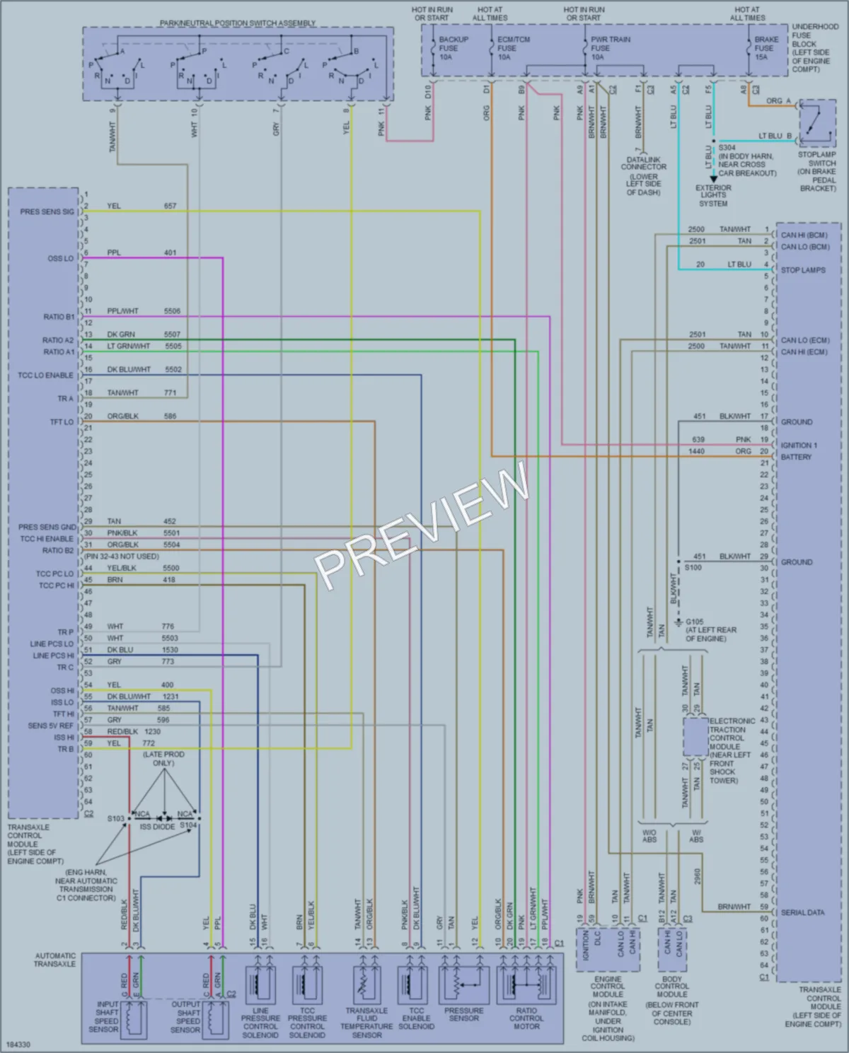 2004 Saturn VUE Transmission wiring diagram preview