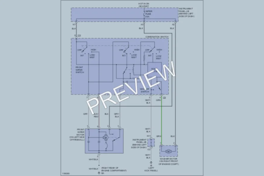 2004 Scion xB Wiper Washer wiring diagram preview