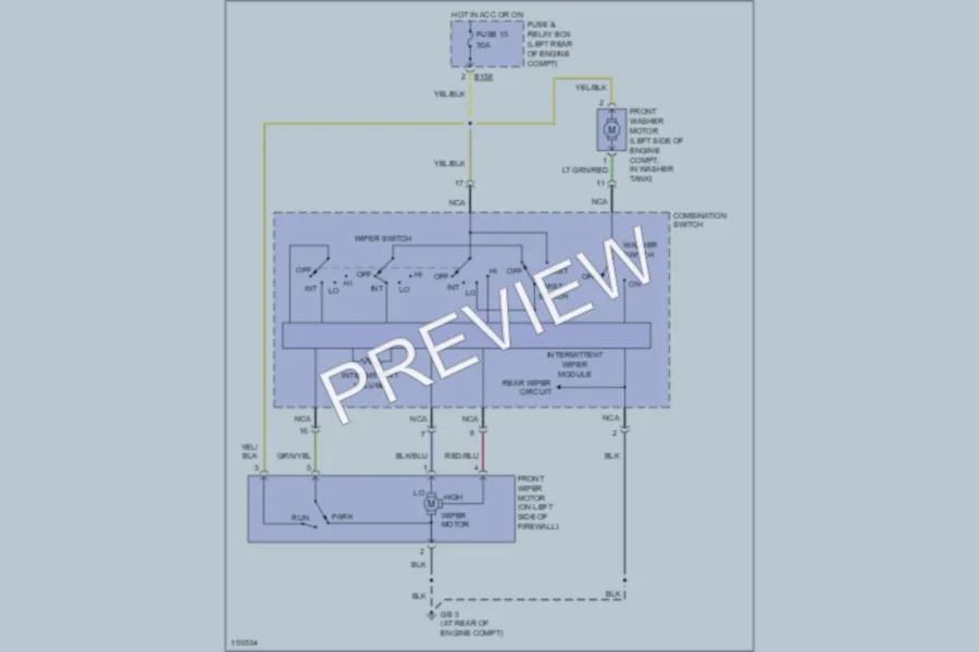 2004 Subaru Baja Wiper Washer wiring diagram preview