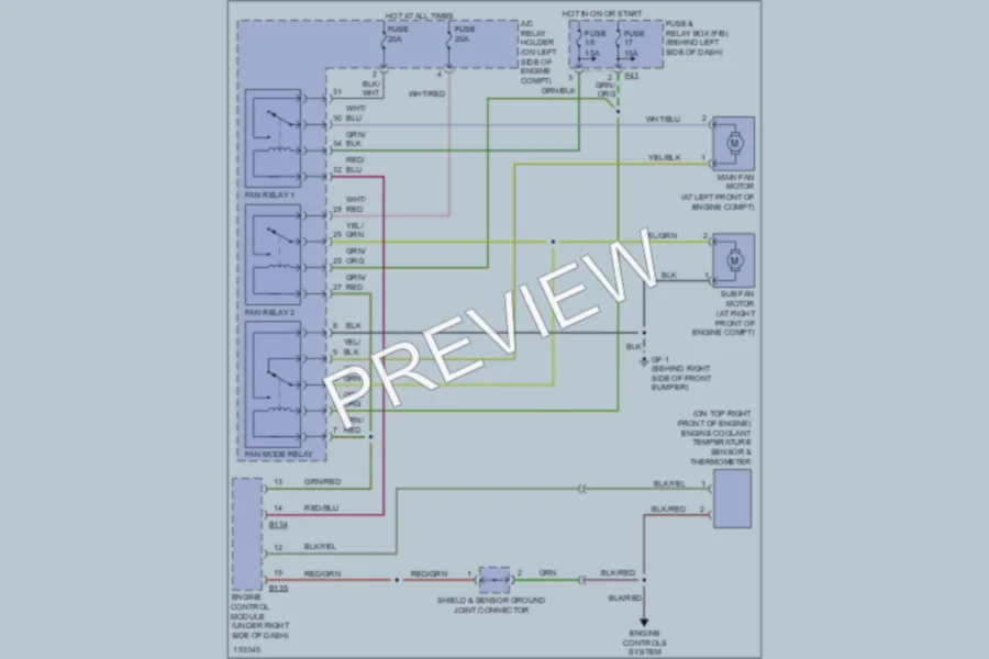 2004 Subaru Forester Cooling Fan wiring diagram preview