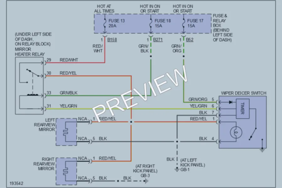 2004 Subaru Forester Defoggers wiring diagram preview
