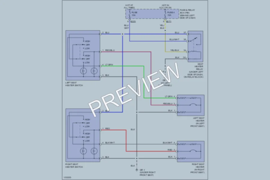 2004 Subaru Forester Power Seats wiring diagram preview