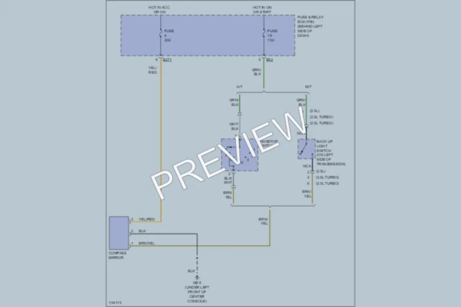 2004 Subaru Impreza Power Mirrors wiring diagram preview