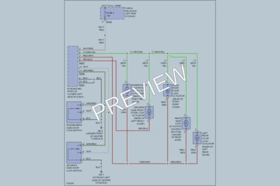 2004 Subaru Legacy Power Door Locks wiring diagram preview