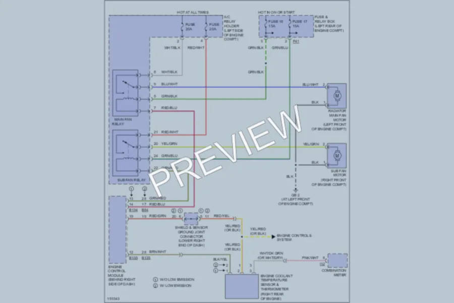 2004 Subaru Outback Cooling Fan wiring diagram preview