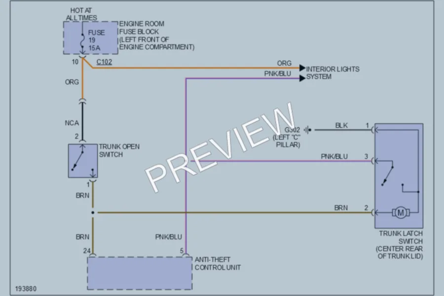2004 Suzuki Forenza Trunk Tailgate Fuel Door wiring diagram preview