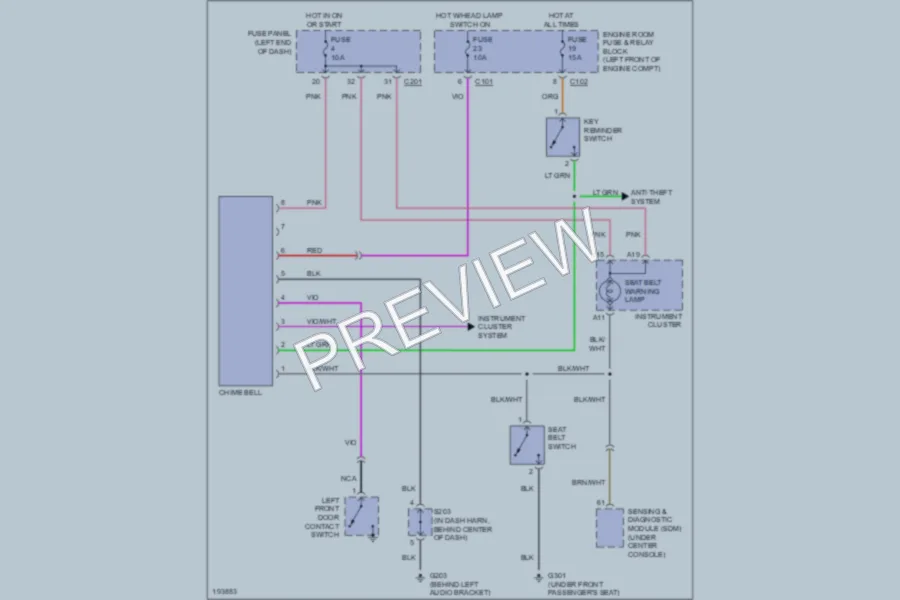 2004 Suzuki Forenza Warning Systems wiring diagram preview