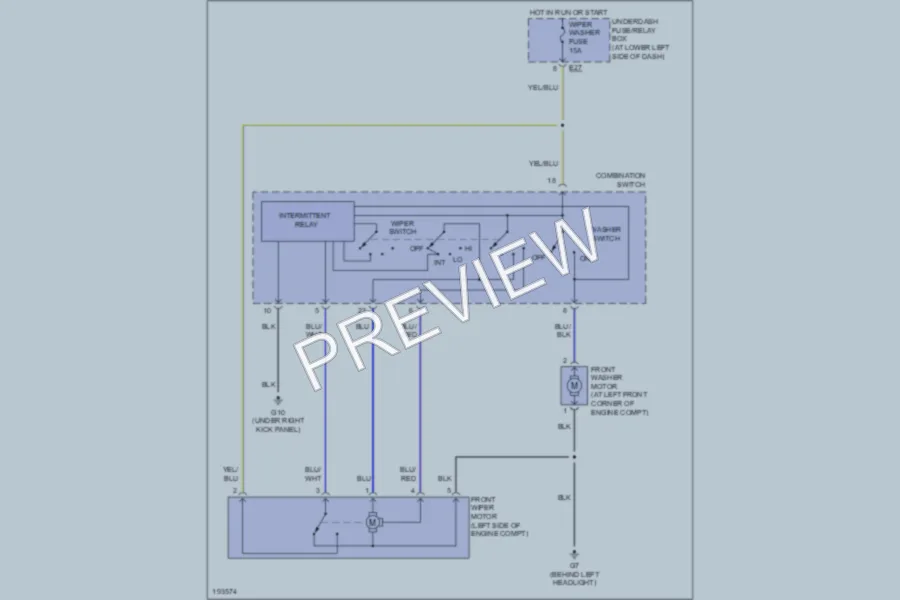 2004 Suzuki VitaraV6 Wiper Washer wiring diagram preview