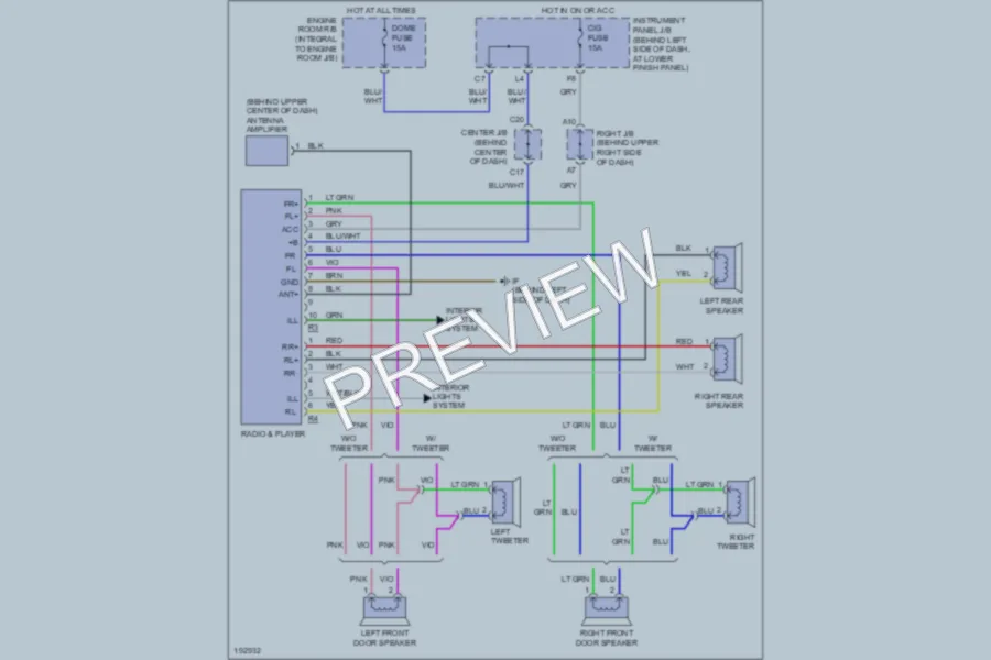 2004 Toyota Corolla Radio wiring diagram preview