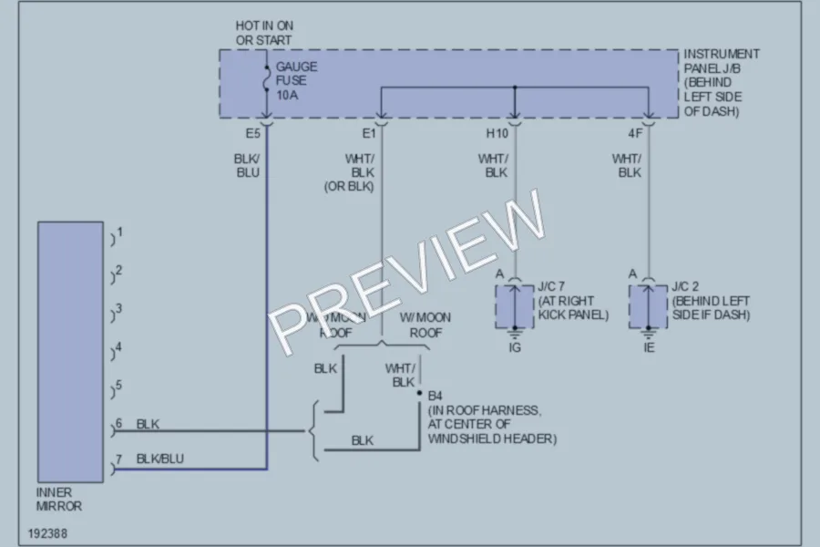 2004 Toyota Matrix Power Mirrors wiring diagram preview