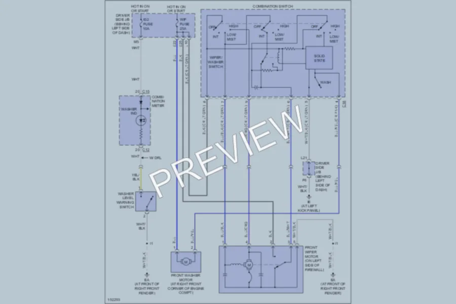 2004 Toyota RAV4 Wiper Washer wiring diagram preview