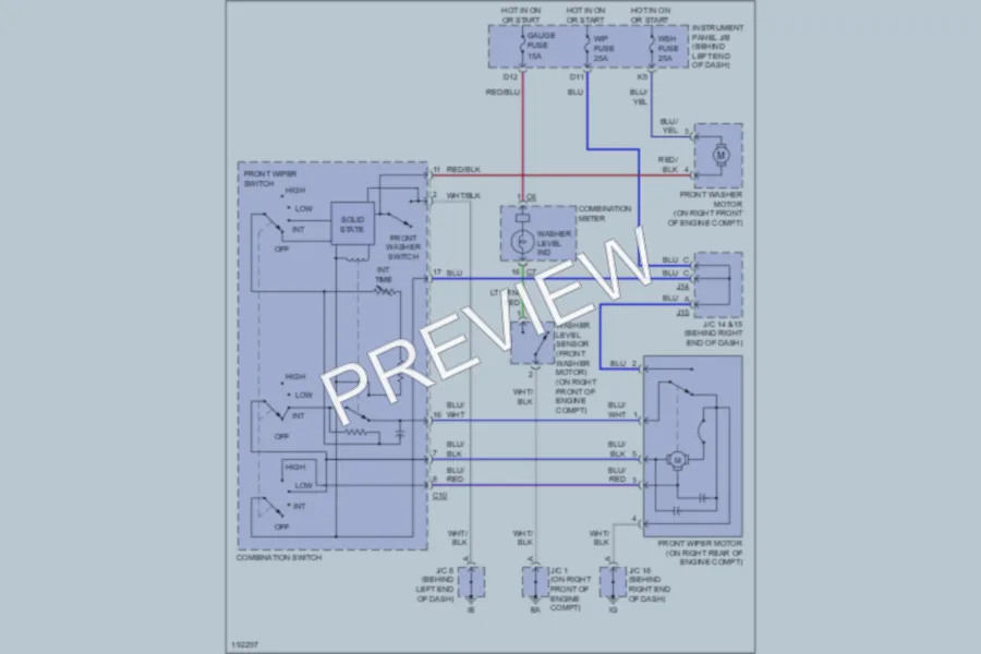 2004 Toyota Sequoia Wiper Washer wiring diagram preview