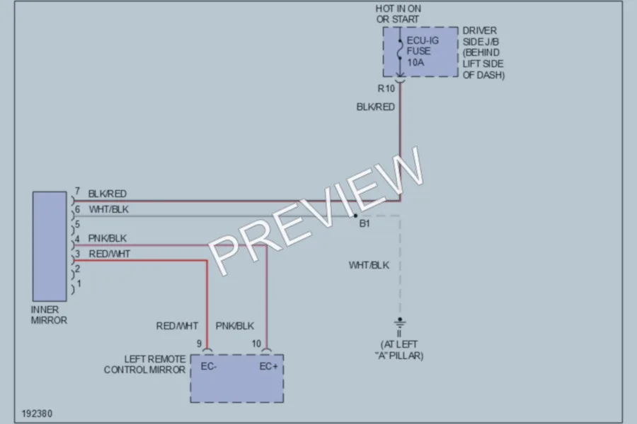 2004 Toyota Solara Power Mirrors wiring diagram preview
