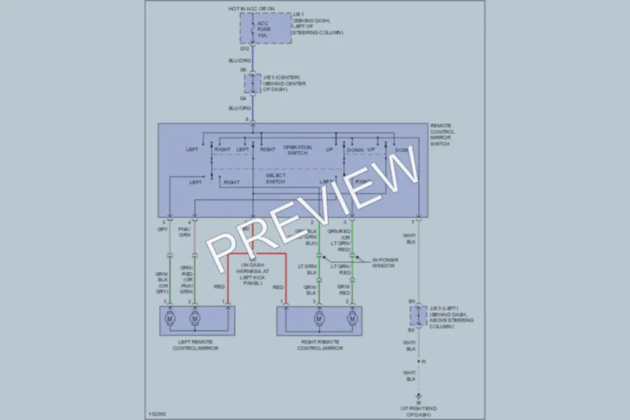 2004 Toyota Tacoma Power Mirrors wiring diagram preview