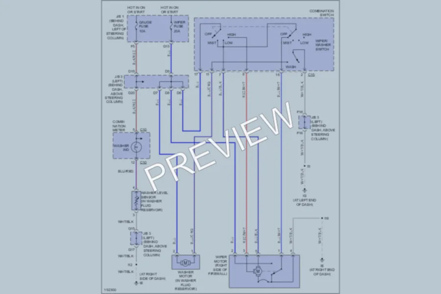 2004 Toyota Tacoma Wiper Washer wiring diagram preview