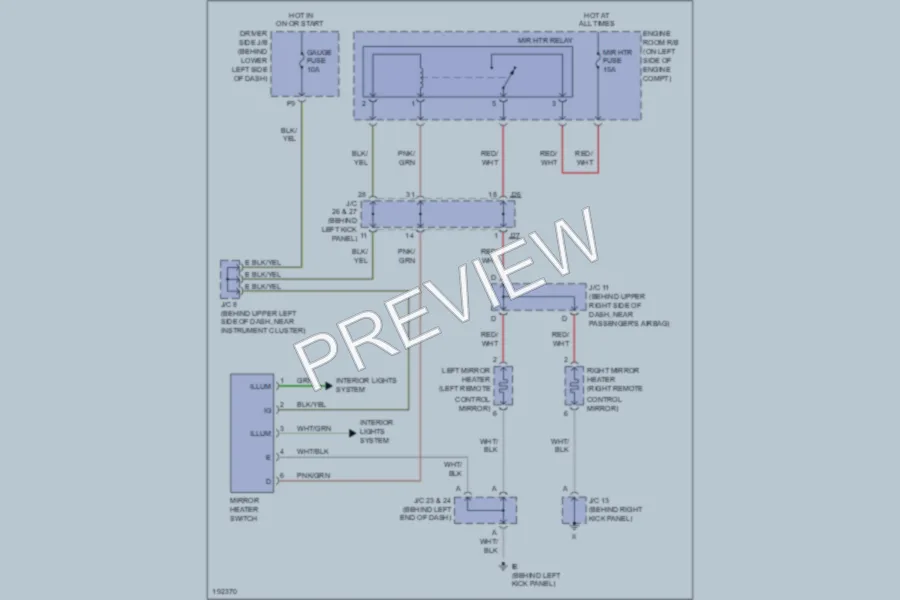 2004 Toyota Tundra Defoggers wiring diagram preview