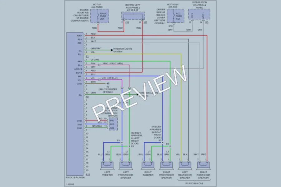 2004 Toyota Tundra Radio wiring diagram preview