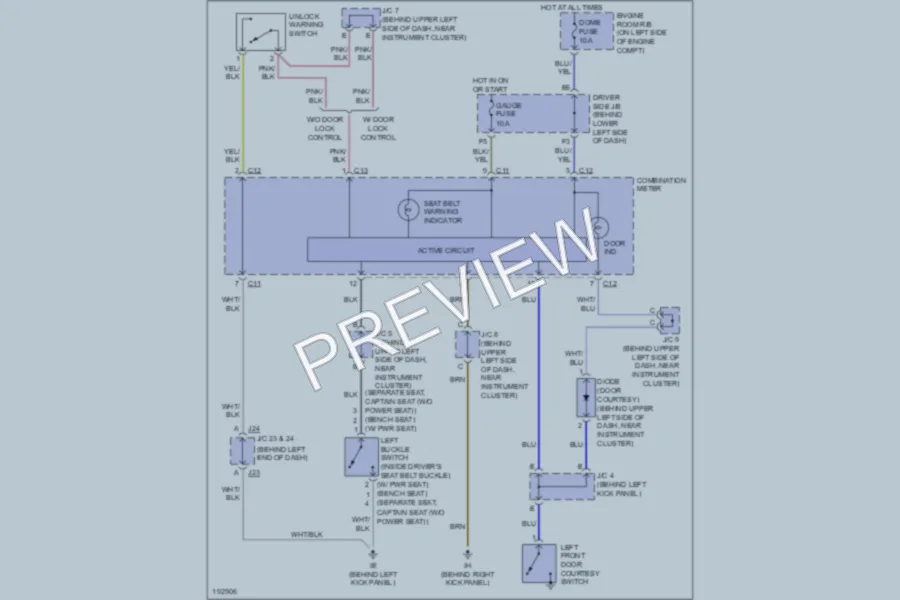 2004 Toyota Tundra Warning Systems wiring diagram preview