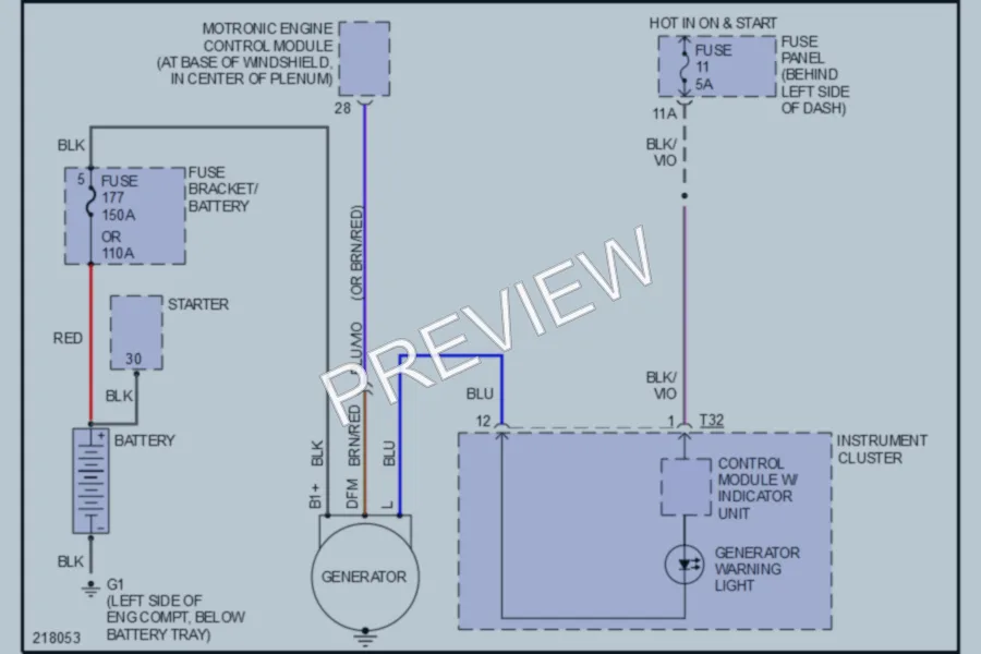 2004 Volkswagen GTI Starting Charging wiring diagram preview
