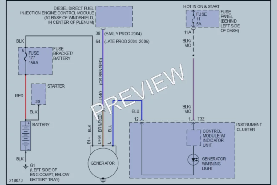 2004 Volkswagen Golf Starting Charging wiring diagram preview