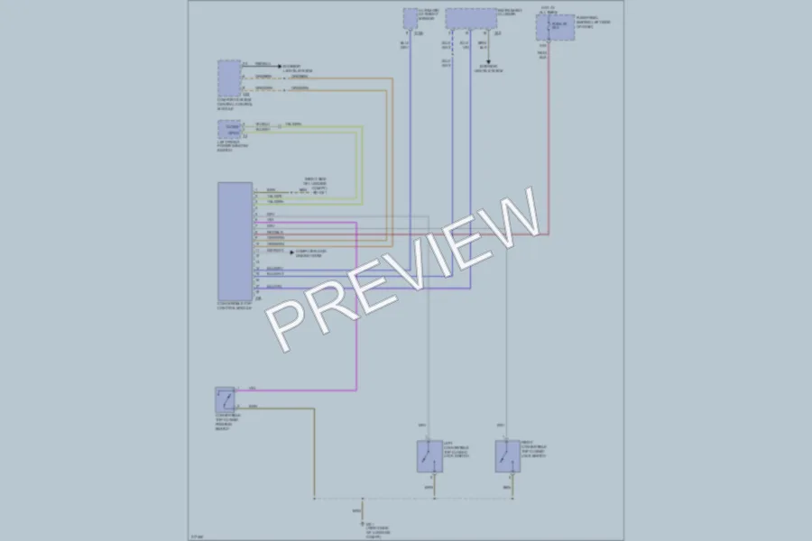 2004 Volkswagen NewBeetle Power Top Sunroof wiring diagram preview