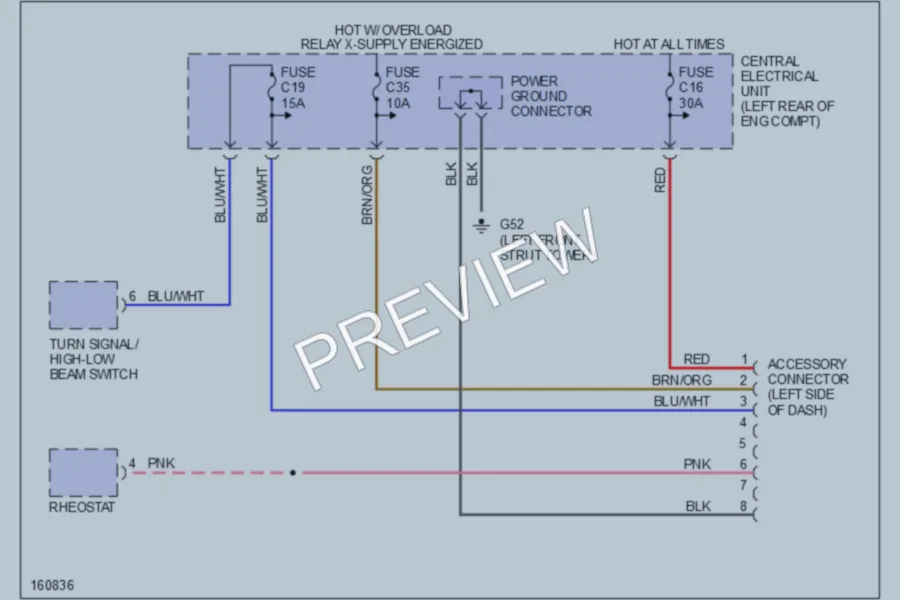 2004 Volvo C70 Power Distribution wiring diagram preview