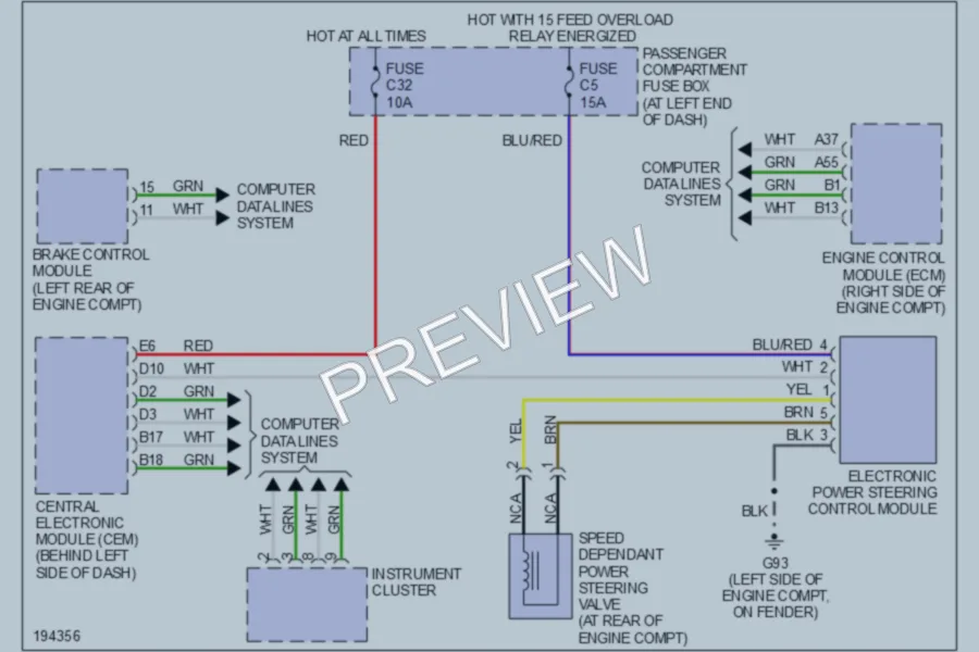 2004 Volvo S60 Electronic Power Steering wiring diagram preview