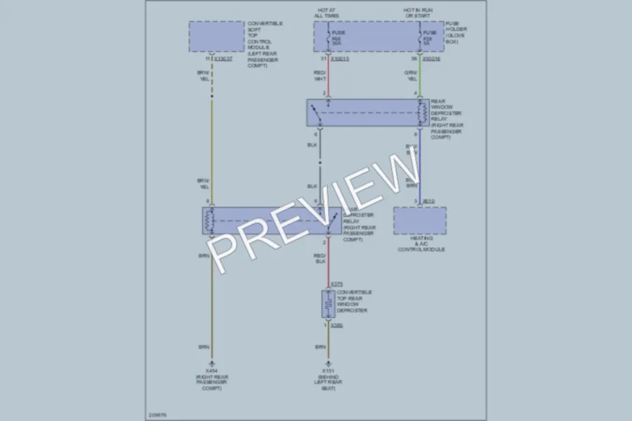 2005 BMW 325Ci Defoggers wiring diagram preview