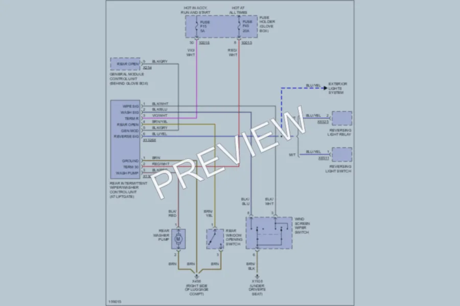 2005 BMW 325i Wiper Washer wiring diagram preview